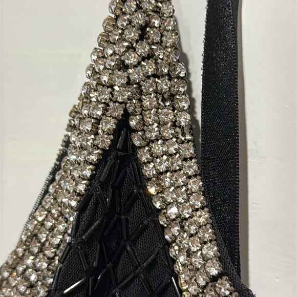 Mac Duggal Black Beaded Spaghetti Strap Rhinestone-Encrusted Column Gown - 6 - Picture 11 of 13